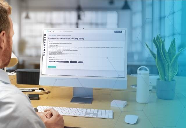 information security management system - activ isms on a desktop